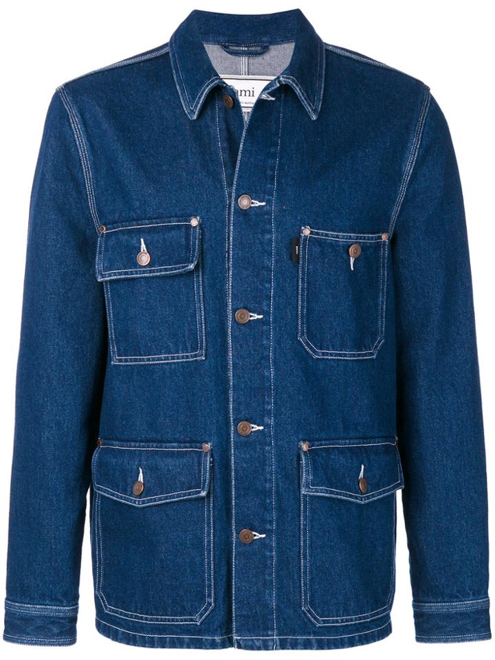 Ami Alexandre Mattiussi Stitched Denim Jacket - Blue