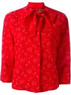 Ermanno Scervino Bow Collar Crop Jacket - Red