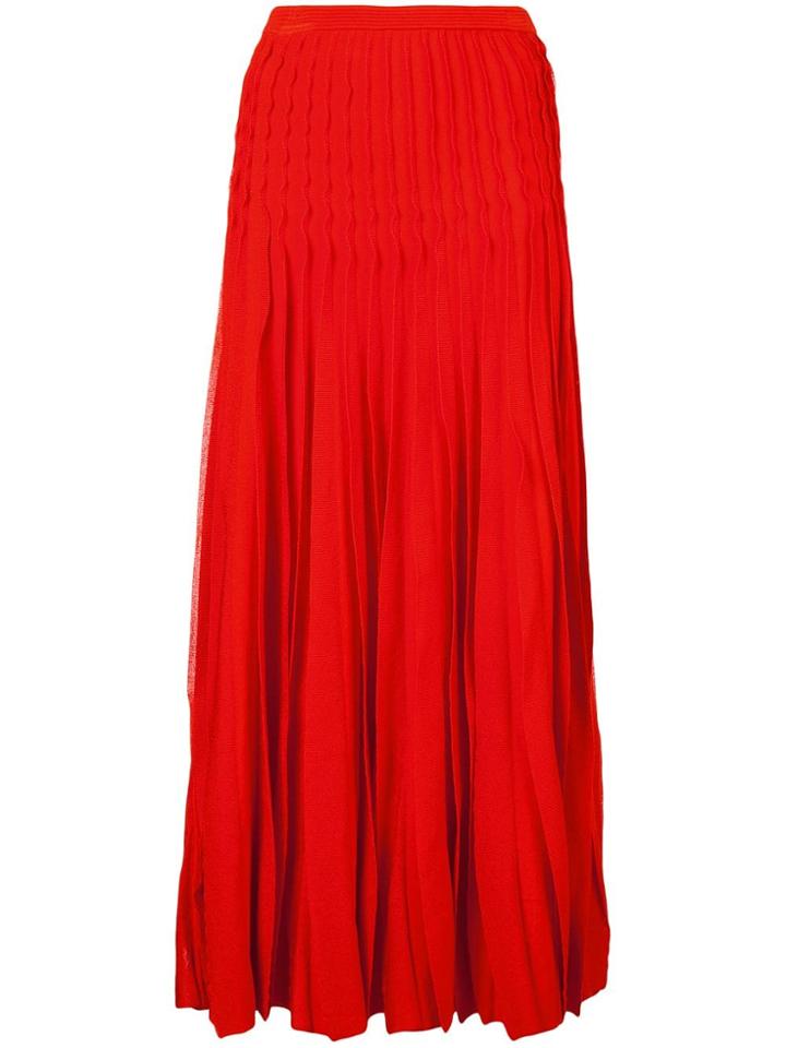 Carolina Herrera Pleated Skirt - Red