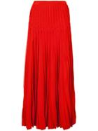 Carolina Herrera Pleated Skirt - Red