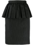 Msgm High-waisted Peplum Skirt - Black