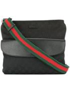 Gucci Vintage Shelly Line Gg Shoulder Bag - Black