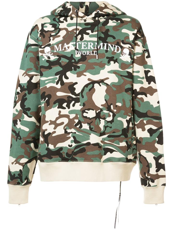 Mastermind Japan Camouflage Hoodie With Skull Print - Green