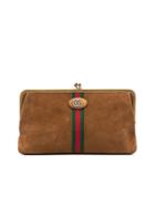 Gucci Brown Ophidia Suede Clutch