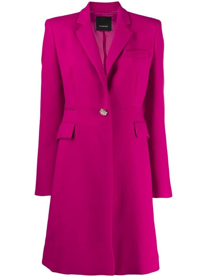 Pinko Crystal Embellished Buttoned Coat