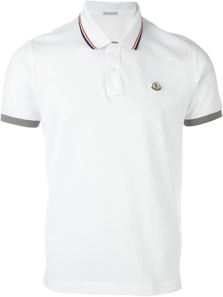 Moncler Logo Polo Shirt, Men's, Size: S, White, Cotton