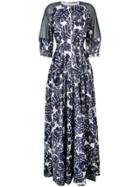 Talbot Runhof Floral Coupé Gown - Blue