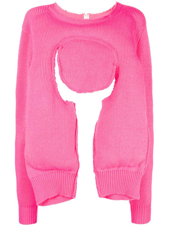 Comme Des Garçons Cut-out Sweater - Pink & Purple