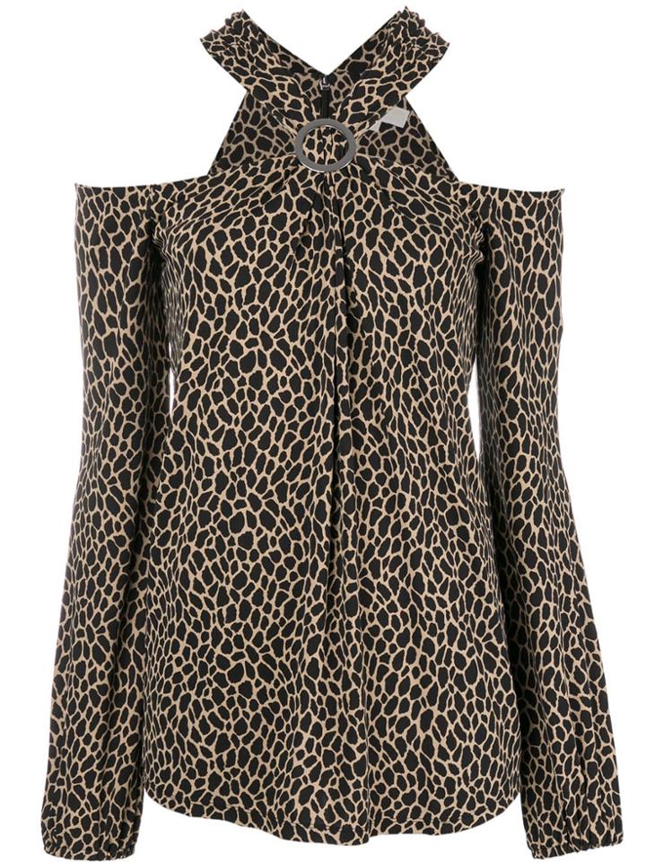 Michael Michael Kors Leopard Print Blouse - Black