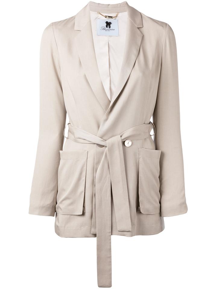 Blumarine Waist-tie Jacket, Women's, Size: 44, Nude/neutrals, Lyocell/acetate/polyester