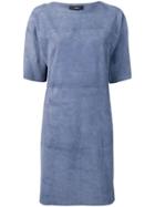 Arma Short Sleeve Shift Dress - Blue