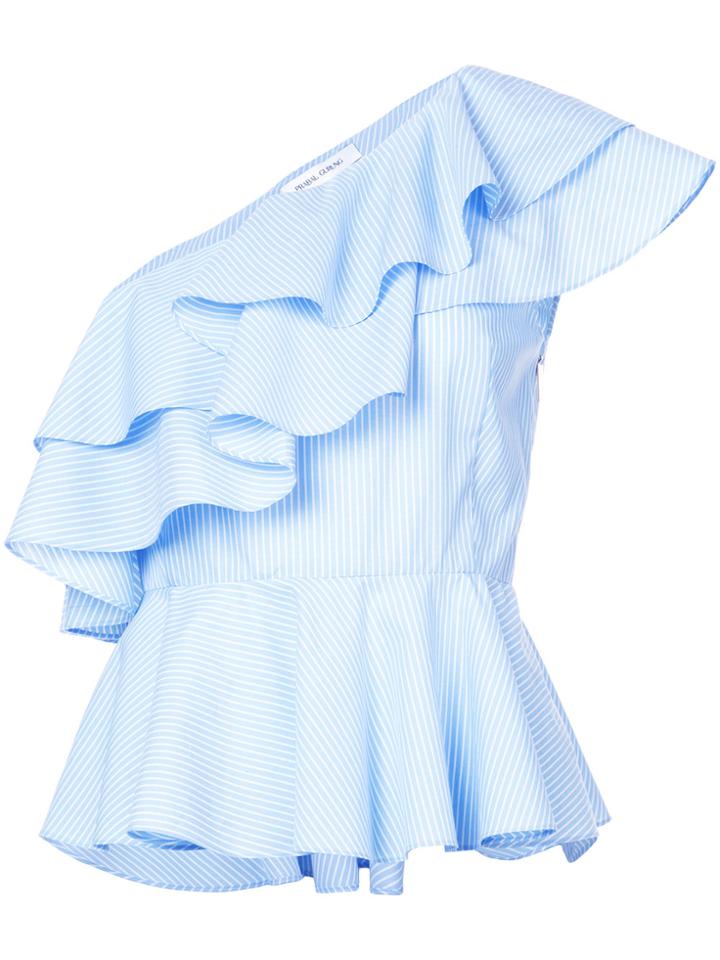 Prabal Gurung One-shoulder Frill Blouse - Blue