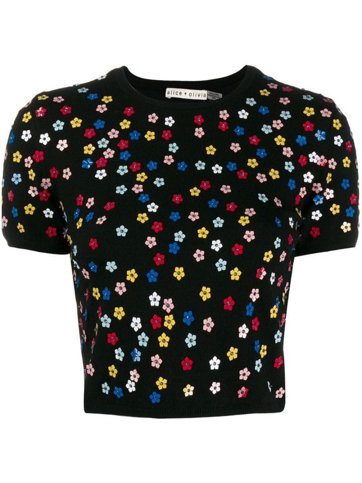 Alice+olivia Flower Appliqué Jumper - Black