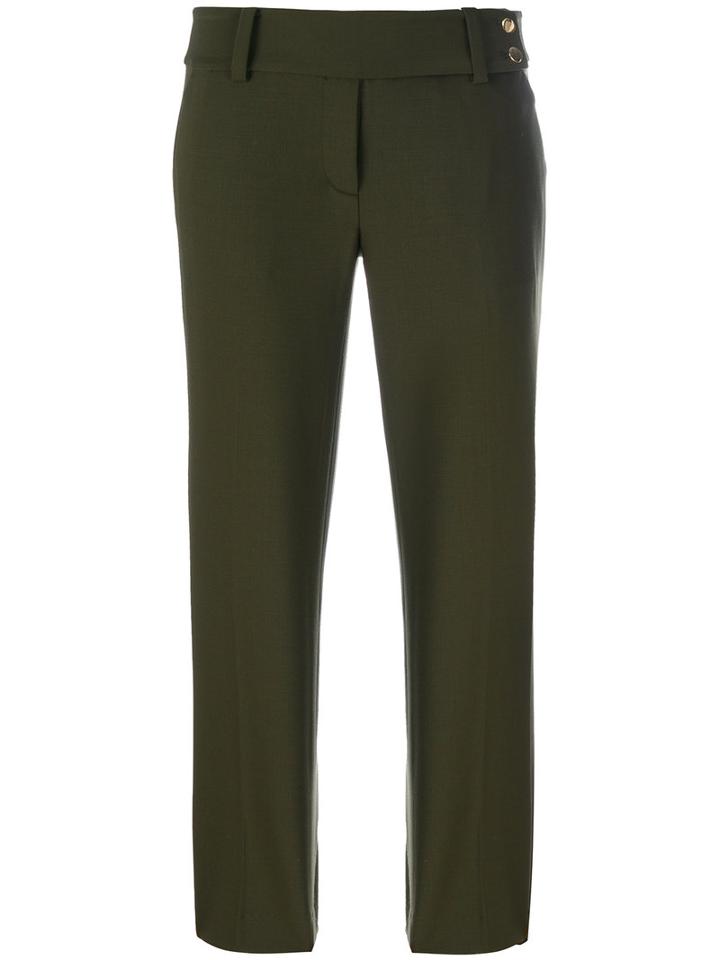 Michael Michael Kors - Cropped Straight Leg Trousers - Women - Spandex/elastane/wool - 4, Green, Spandex/elastane/wool