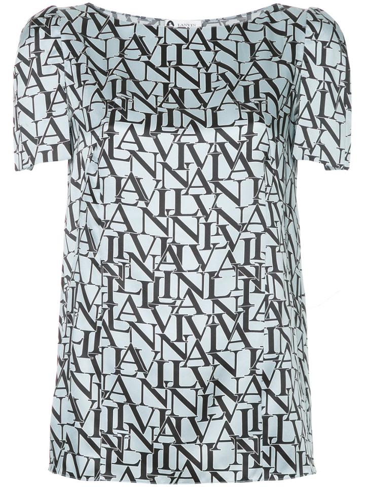 Lanvin Monogram Print Blouse - Blue
