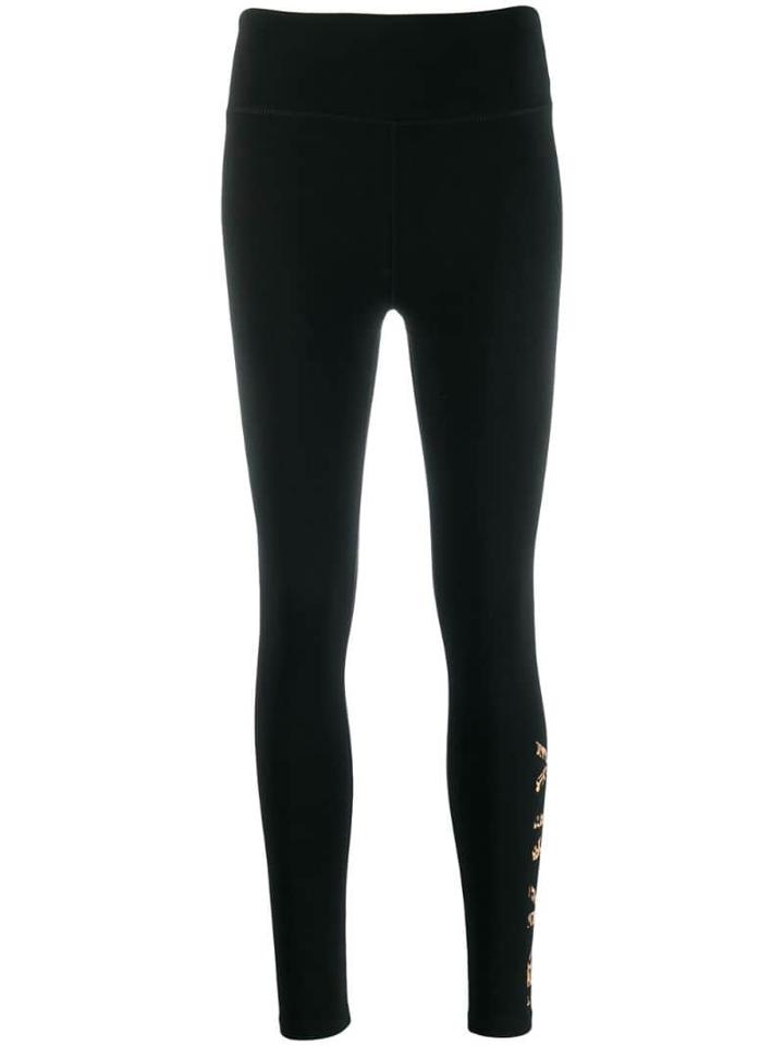 Dkny Animal Print Logo Leggings - Black