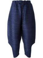 Pleats Please By Issey Miyake Ribbed Oversized Cropped Trousers