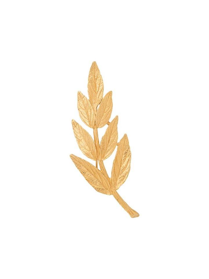 Susan Caplan Vintage 1960s Trifari Leaf Brooch - Gold