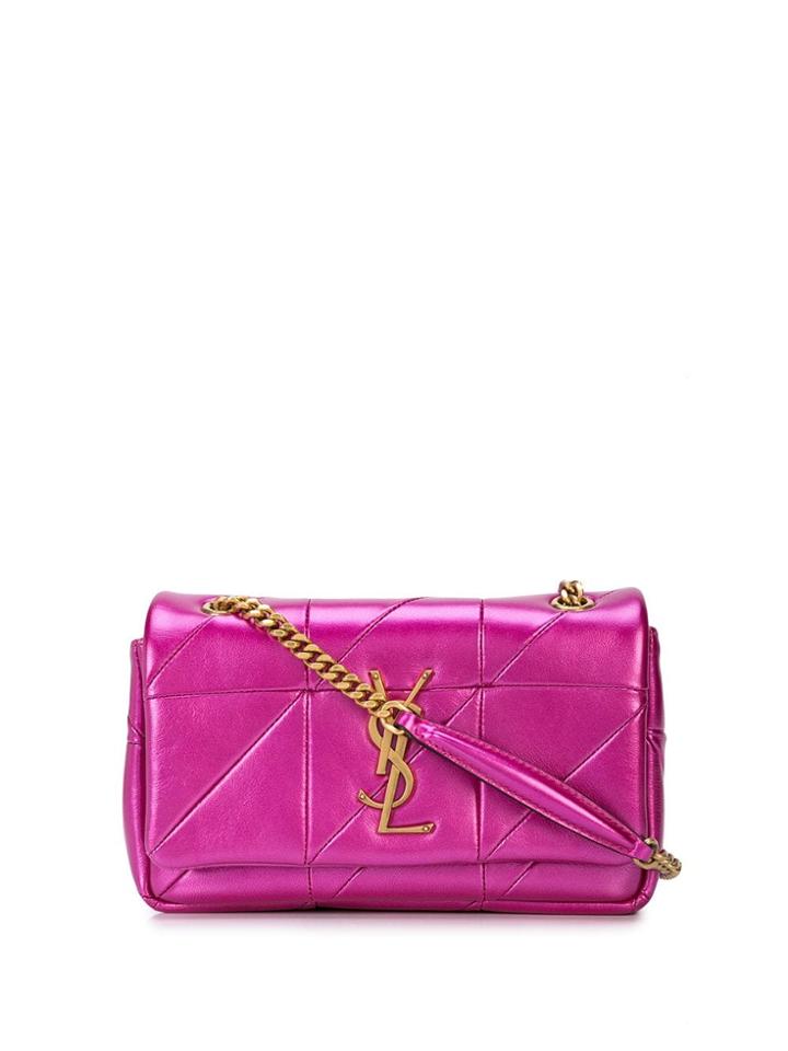 Saint Laurent Quilted Effect Shoulder Bag - Pink