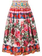 Dolce & Gabbana - Mambo Print Pleated Skirt - Women - Cotton - 44, Pink, Cotton