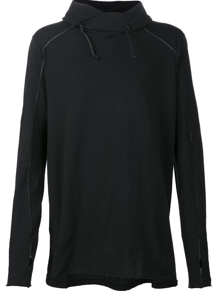 Transit Drawstring Funnel Neck T-shirt, Men's, Size: Medium, Black, Cotton
