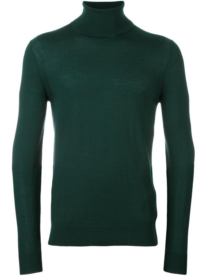 Michael Kors Roll Neck Jumper, Men's, Size: Xxl, Green, Merino