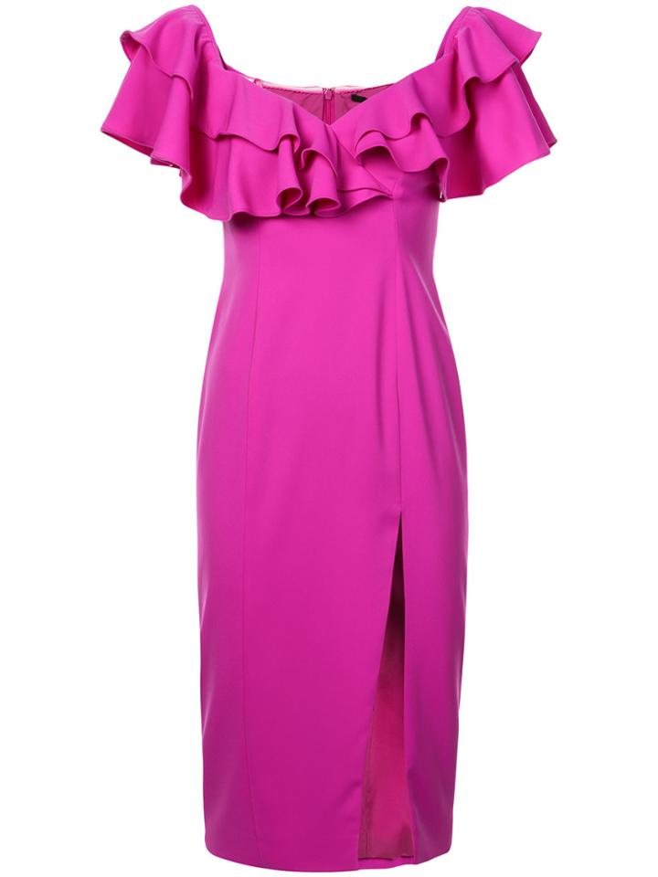 Jay Godfrey Prairie Ruffled Detail Dress - Pink & Purple
