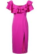 Jay Godfrey Prairie Ruffled Detail Dress - Pink & Purple