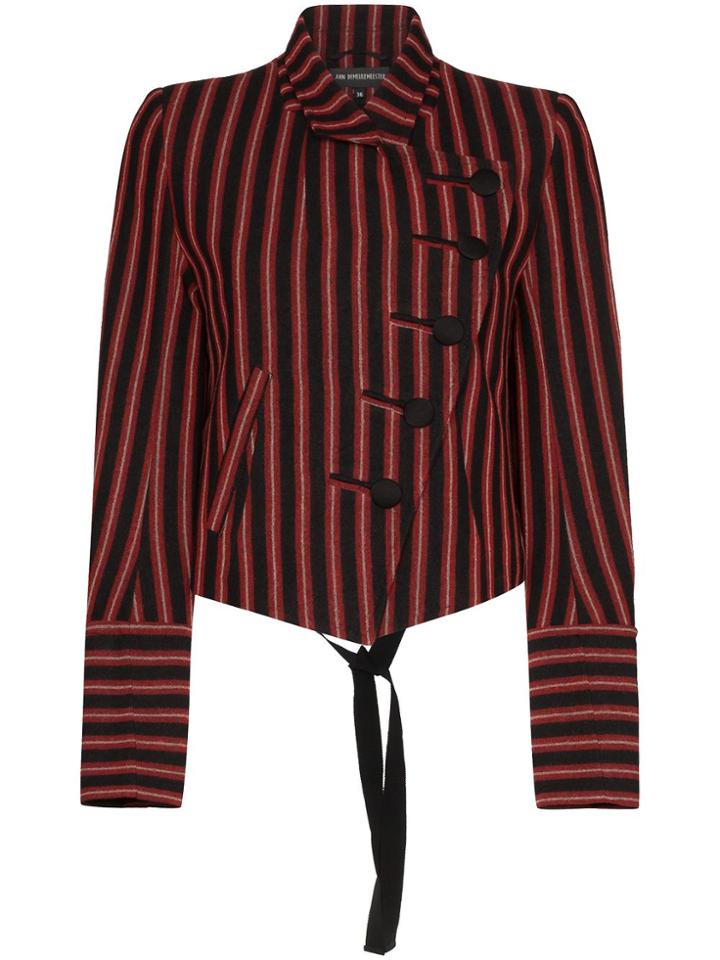 Ann Demeulemeester Striped Asymmetric Blazer - Black