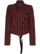 Ann Demeulemeester Striped Asymmetric Blazer - Black