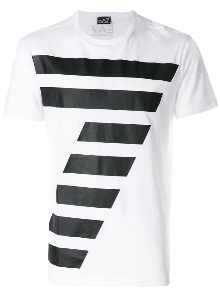 Ea7 Emporio Armani Textured Print T-shirt - White