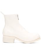 Guidi Zip Front Ankle Boots - White