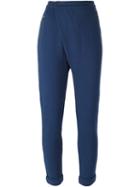 Steffen Schraut Asymmetric Front Slim Track Pants, Women's, Size: 38, Blue, Cotton