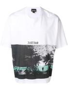 Just Cavalli Printed Drop Shoulder T-shirt - White