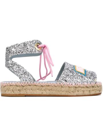 Chiara Ferragni 'vroom' Glitter Espadrilles
