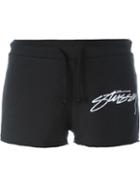 Stussy Logo Print Shorts, Women's, Size: Xs, Black, Polyester/cotton