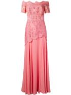 Martha Medeiros Off The Shoulder Lace Patricia Gown - Pink