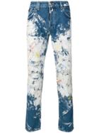Philipp Plein Painted Super Straight-cut Jeans - Blue