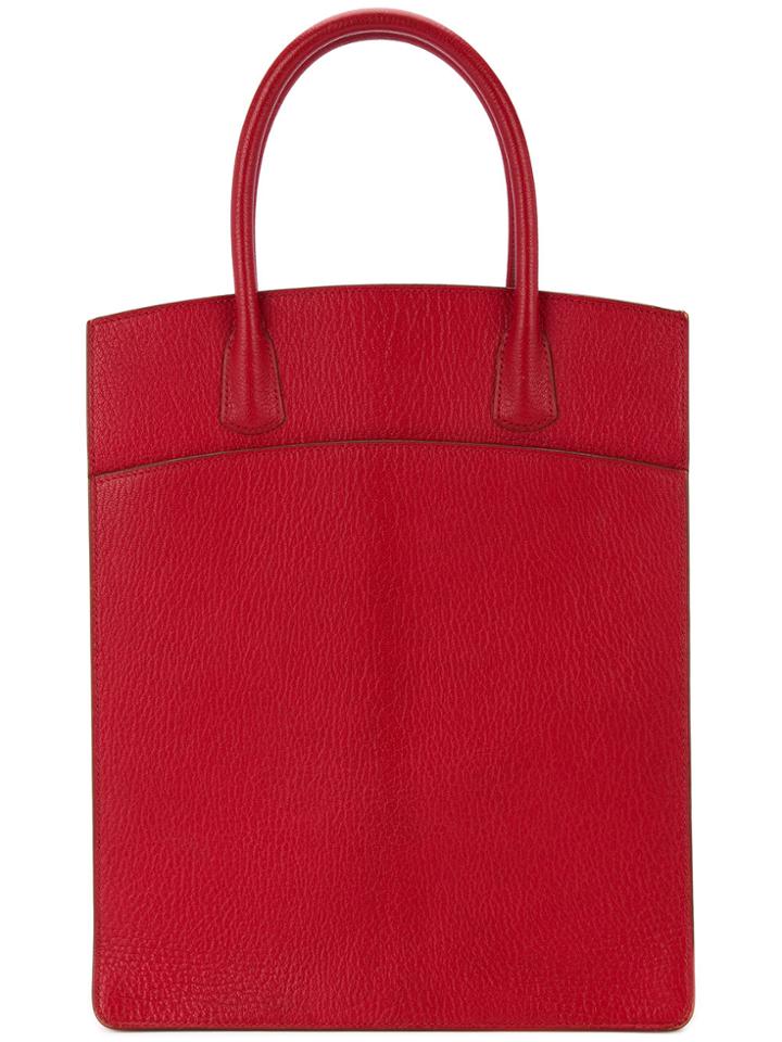 Hermès Vintage White Bass Up Tote - Red