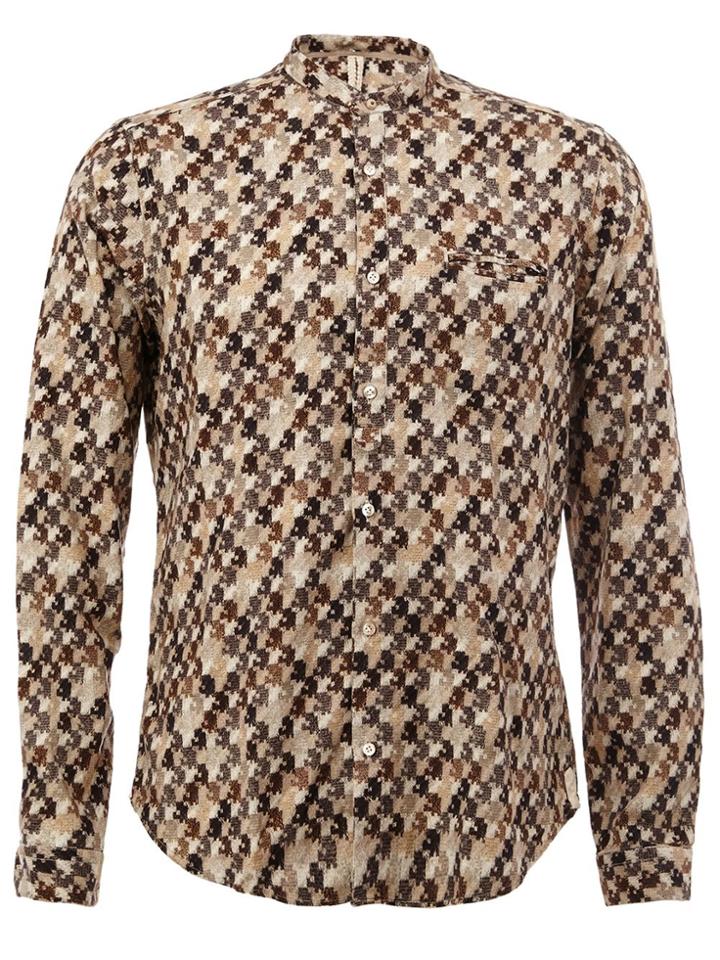 Ps By Paul Smith Tailored-fit 'mushroom' Print Shirt - Blue