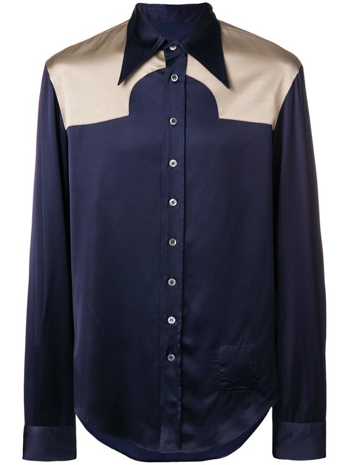 Maison Margiela Contrast Panel Shirt - Blue
