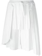 Off-white Asymmetric Pleat Shorts, Women's, Size: Xs, White, Cotton/viscose