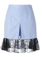 J.w. Anderson Pinstriped Lace Hem Shorts