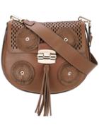 Furla - Fringed Detail Satchel - Women - Calf Leather - One Size, Women's, Brown, Calf Leather