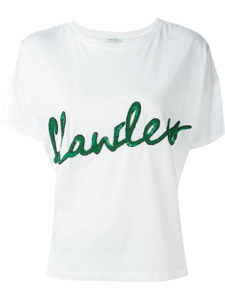 P.a.r.o.s.h. Embroidered T-shirt, Women's, White, Cotton/pvc