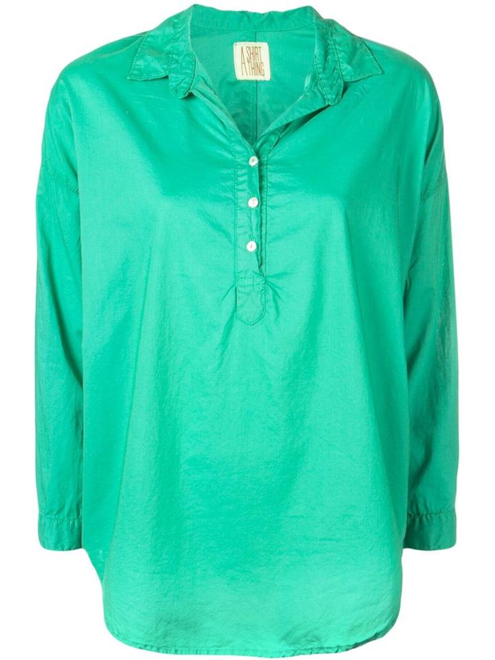 A Shirt Thing Classic Tunic Blouse - Green
