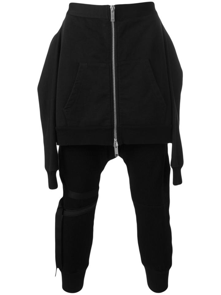 Unravel Project Faux-sweater Layered Trousers, Men's, Size: Small, Black, Cotton/polyester/spandex/elastane