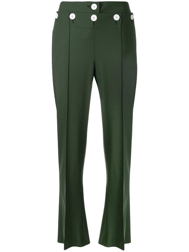 Eudon Choi Flared Buttoned Trousers - Green