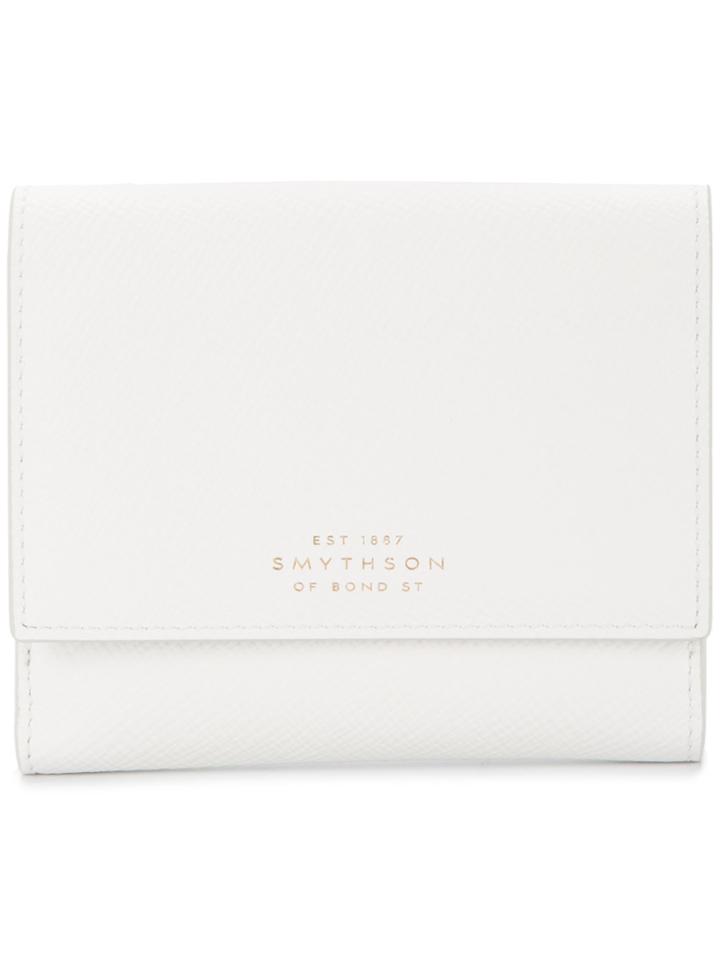 Smythson Logo Stamp Wallet - White