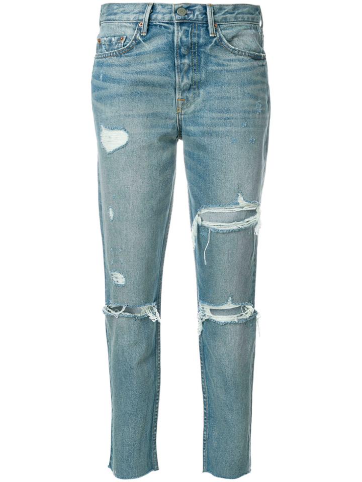 Grlfrnd Ripped Straight Jeans - Blue